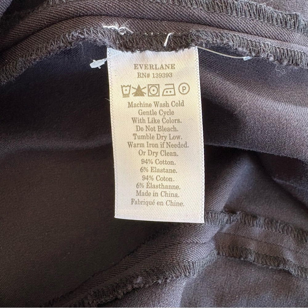 Everlane Black Side Sip Back Seam Ankle Slit Pants Size 6 Black Minimalist Clean - Picture 10 of 16